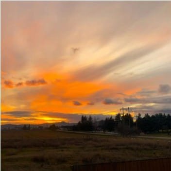 Vibrant sunset with colorful clouds