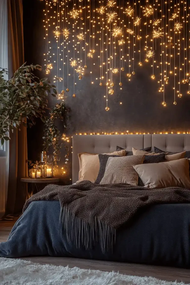 Layered cozy bedroom with chunky knit throw and soft white linens – Save this cozy bedroom idea for later.