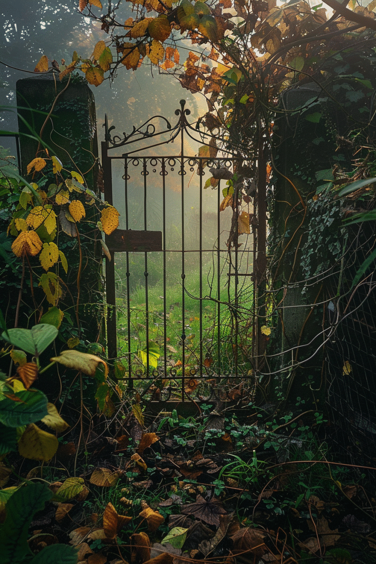 I don't know what to do with my life – symbolic image of a rusted garden gate surrounded by overgrowth, capturing the feeling of being stuck, uncertain, or searching for purpose.