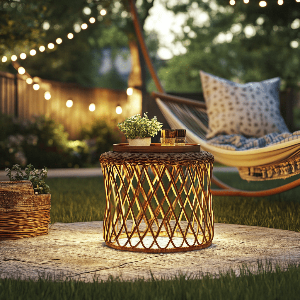 Rattan Side Table 