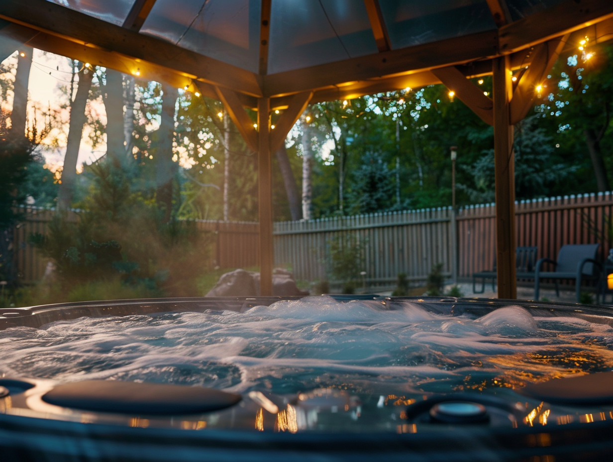 Pool gazebo ideas featuring waterside structure with moisture-resistant materials and open design - transform your pool area into resort-style luxury