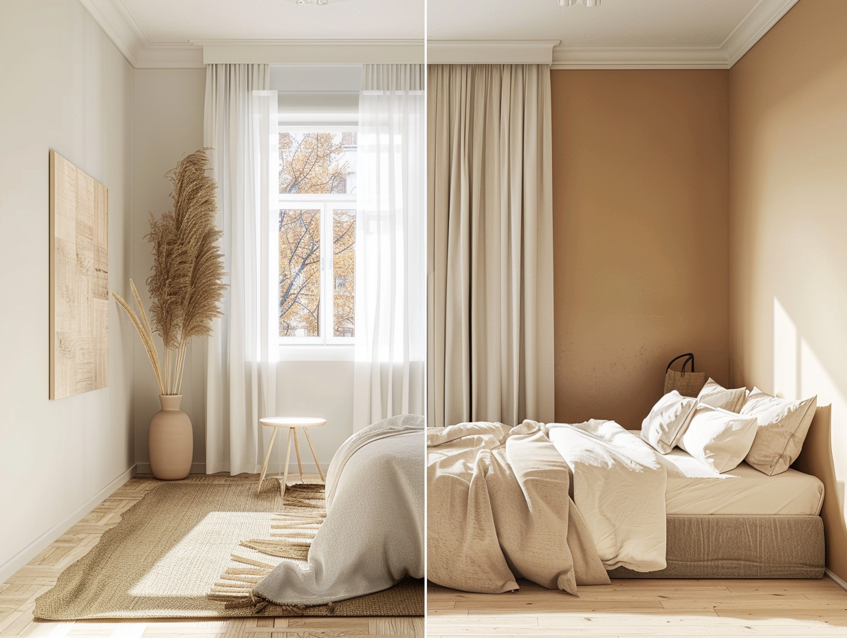 Best bedroom paint colors for different room sizes - see how cozy colors work in small and large spaces