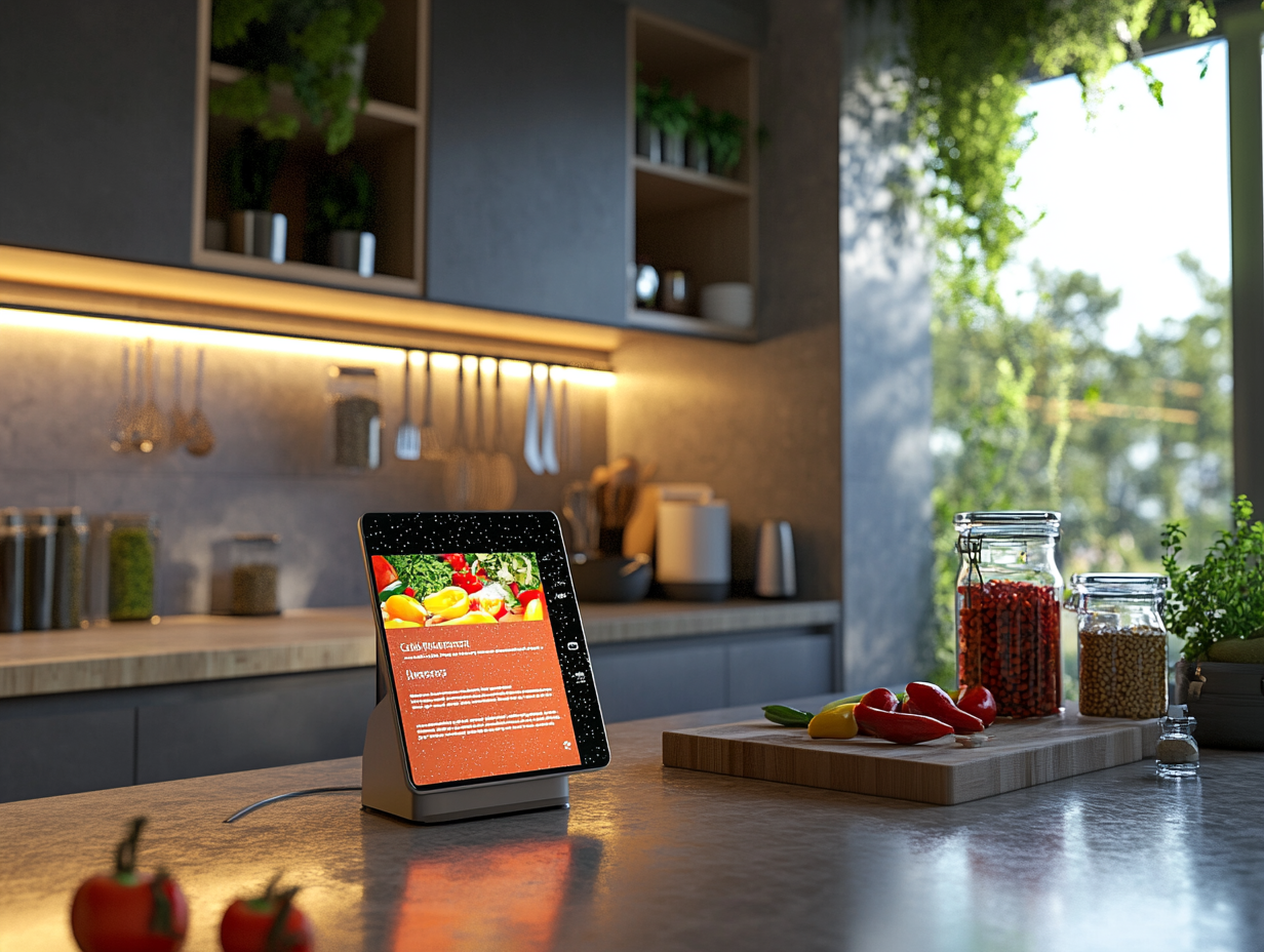 Smart kitchen upgrades — pin this kitchen display for recipes, timers, and daily sanity!