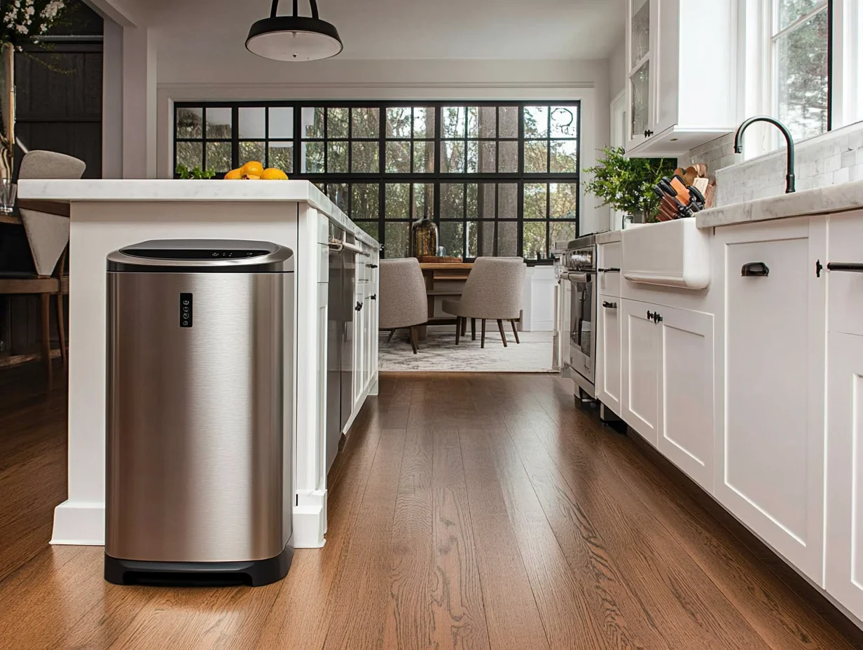 Smart kitchen upgrades — pin this smart trash can idea for a cleaner, smoother kitchen flow!
