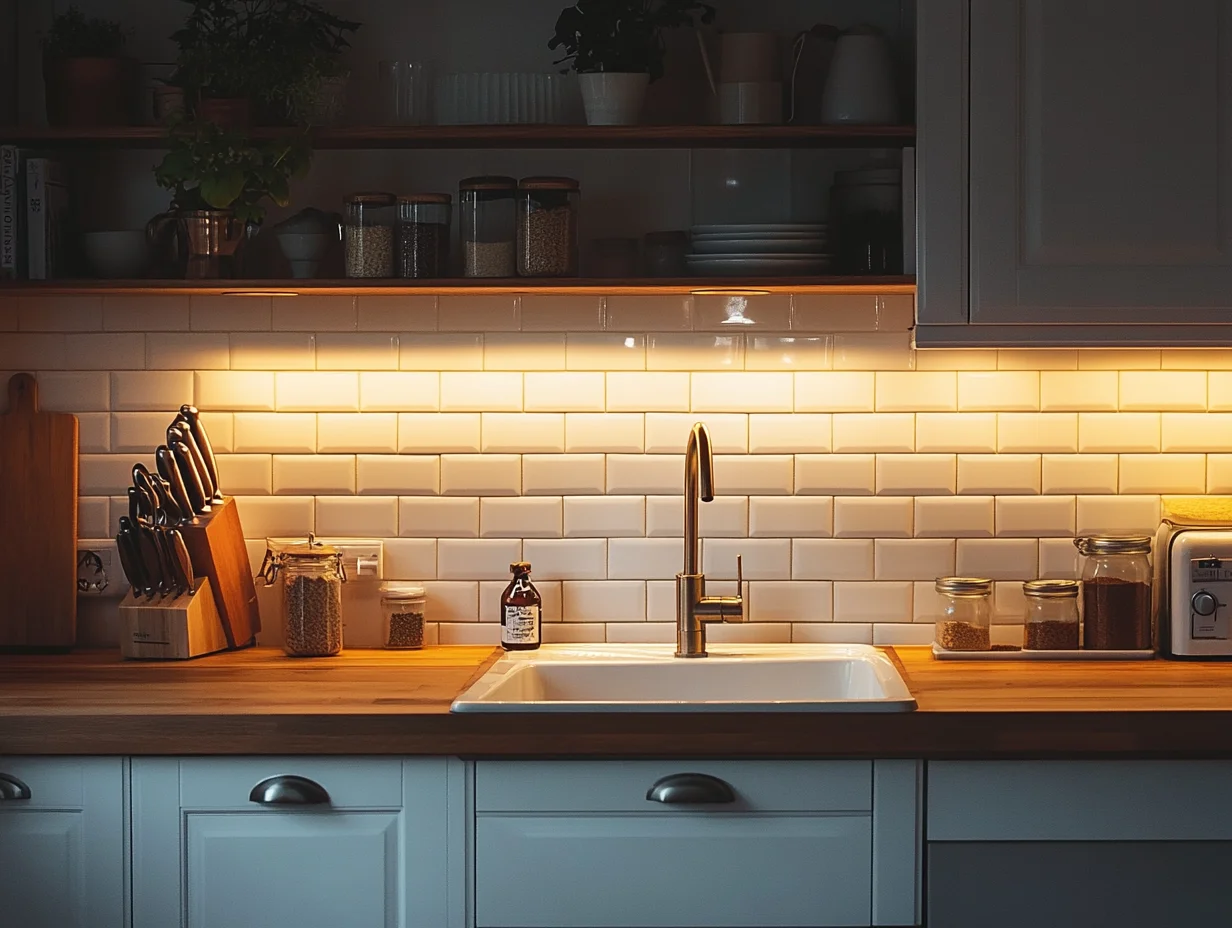 Smart kitchen upgrades — pin this lighting idea to brighten your kitchen without the remodel!