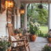 Rustic landscaping front yard with stone path, native plants, and a cozy farmhouse porch – Pin this rustic front yard idea for later!