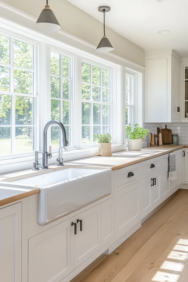 Smart kitchen upgrades — pin this clean farmhouse kitchen inspiration for your next home update!