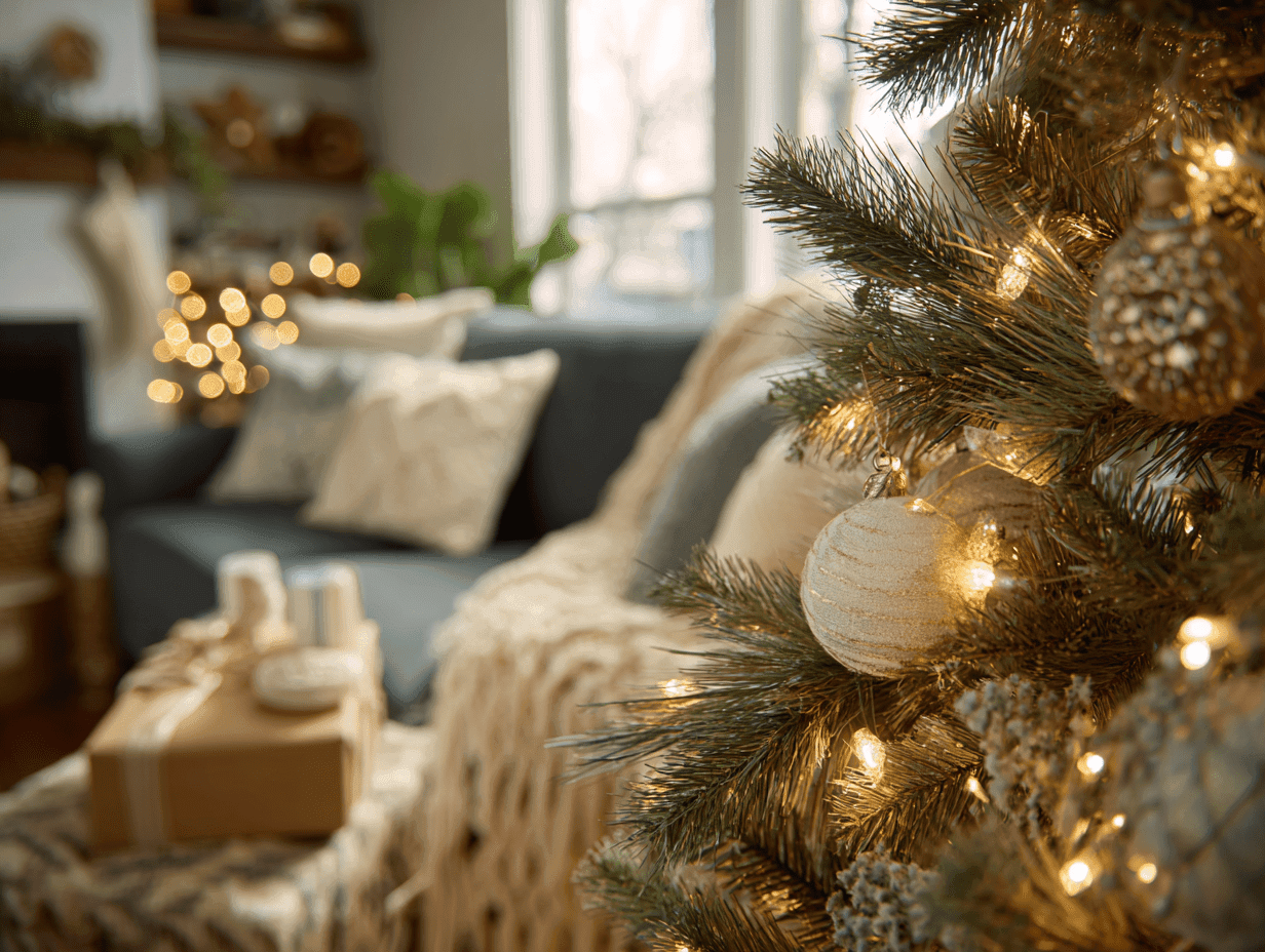 9.0-Foot Realistic Green Christmas Tree with Hinged Branches and Metal Stand
