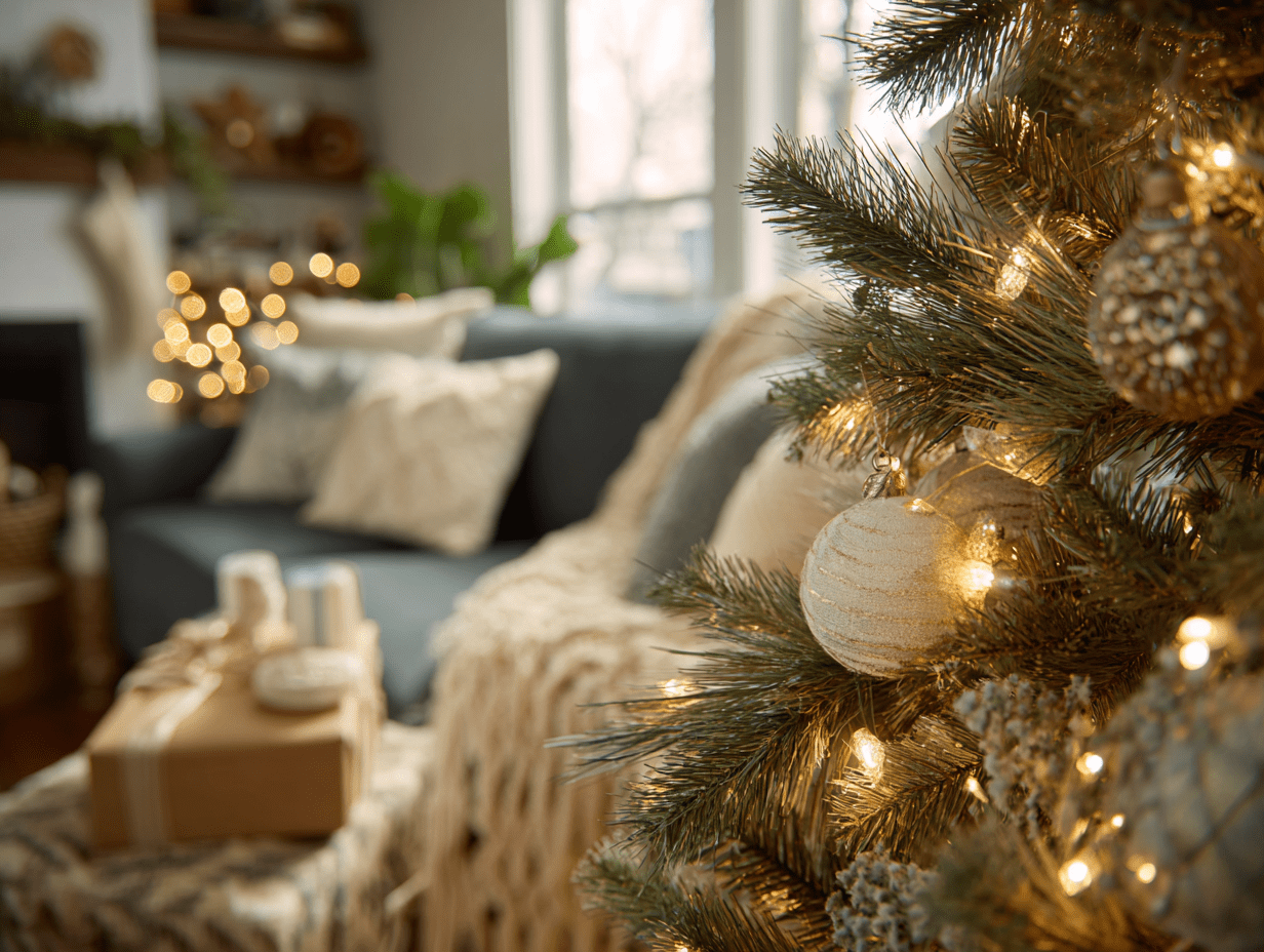 9.0-Foot Realistic Green Christmas Tree with Hinged Branches and Metal Stand